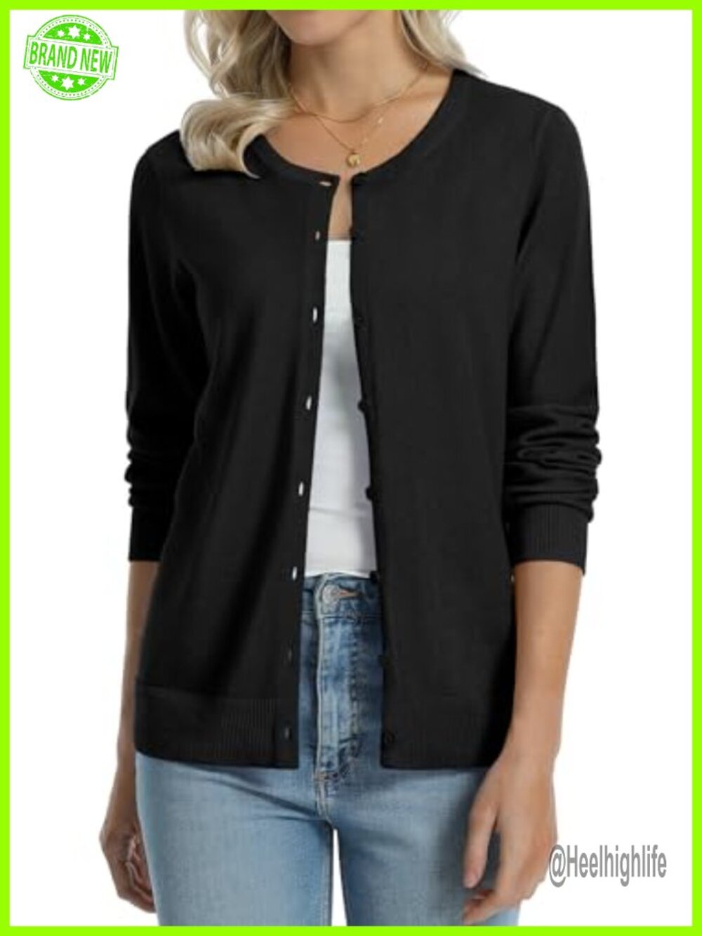 Women's 100% Cotton Lightweight Cardigan Long Sleeve Button Down Sweater